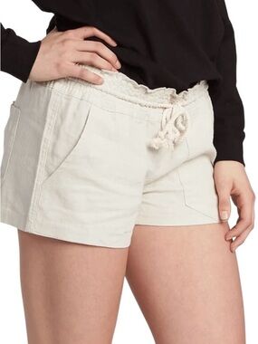 Roxy Oceanside Women's Drawstring Linen-Blend Shorts - Stone Medium